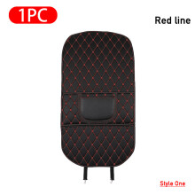 (L Rosso 1PC Stile Uno) Protezione per schienale auto in pelle PU Tappetino antiurto per bambini e animali domestici