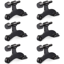 6er-Pack schwarze Türstopper mit Scharnier, Deluxe-Türstopper für hohe Beanspruchung, 2-1/2" x 1-3/4", mit schwarzen Gummispitzen
