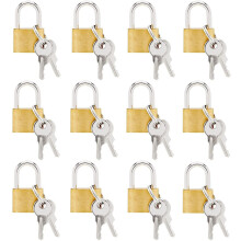 12er-Pack kleine Vorhängeschlösser mit Schlüsseln, 12er-Pack Mini-Vorhängeschlösser für Gepäck, Rucksäcke, Sporttaschen, Schmuckschatullen