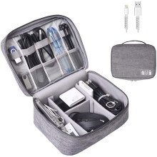Reisekabel-Organizer-Tasche, Aufbewahrungstasche für elektronisches Zubehör, doppellagig