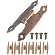 Scharniere aus Eisen in Antik-Bronze für Schränke, Türen, Truhen, Kisten, Retro-Vintage-Landhausstil, 65 x 34 mm, 6 Stück