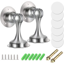 2er-Pack selbstklebende magnetische Türstopper aus Edelstahl zur Wand- oder Bodenmontage mit doppelseitigem Klebeband oder Schrauben