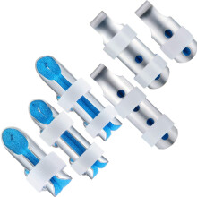 6 Stück Fingerschienen aus Metall für Erwachsene und Kinder, Fingerstabilisator, Fingergelenkfixierung, 3 Größen (blau)