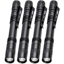 Pocketman XPE-R3 1000 lm LED Taktische Taschenlampe mit Clip (13,3 cm), 4 Stück