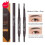 (Medium CoffeeGrey  2 Pcs) 2PCS Double-end Waterproof Eyeliner Eyebrow Pencil Pen Brush Makeup Tools New 1