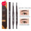 (Medium Coffee Light Coffee) 2PCS Double-end Waterproof Eyeliner Eyebrow Pencil Pen Brush Makeup Tools New 1