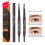(Medium CoffeeDeep Coffee  2) 2PCS Double-end Waterproof Eyeliner Eyebrow Pencil Pen Brush Makeup Tools New 1