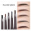 (Medium CoffeeDeep Coffee  2) 2PCS Double-end Waterproof Eyeliner Eyebrow Pencil Pen Brush Makeup Tools New 4