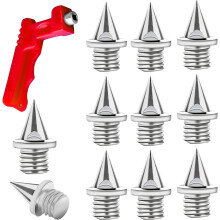 50er-Pack 1/4 Zoll Edelstahl-Trackspikes mit 1 Spike-Schlüssel, Hochleistungs-Cross-Country-Spikes als Ersatz für C