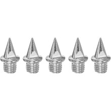 Sprungspikes aus hartem Stahl, 9,5 mm, Ersatzspikes für Hochsprung- und Weitsprungschuhe, Silber, 5 Stück