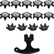 14er-Pack schwarze, weiche Golfspikes, rutschfest, einfach zu installieren, 3,5 mm