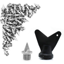 42 Stück Stahl-Laufschuh-Spikes, 6,35 mm Ersatzspikes mit Spike-Schlüssel zum Laufen und Cross Country