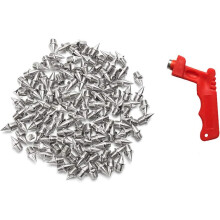 220 Stück 1/4-Zoll-Spikes aus Edelstahl mit 1 Stück Spike-Schlüssel für Laufschuhe, 1/4-Zoll-Ersatzspikes