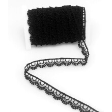 1,27 cm x 4,5 m Häkelspitzenband, gewellter Rand zum Nähen, Geschenkverpackungen und für Hochzeitsdekorationen (schwarz)