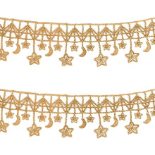 Goldfarbener Spitzenbesatz aus Venedig, Goldfarbenes Spitzenband, Metallic-Stickerei, florale Spitze zum Nähen, Kuchenfransen