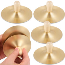 4 Stück Fingerbecken mit Holzgriffen, Schlaginstrument für Kinder, Mini-Fingerbecken für Bauchtanz