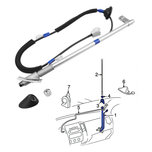 Antenna Kit Assembly with Antenna Ornament Nut Base Fits for 1