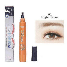 (Light Brown) 1pc 5colors Liquid Eyebrow Pen Four-claw Eyebrow Tattoo Tint  Waterproof Eyebrow Pencil Brown