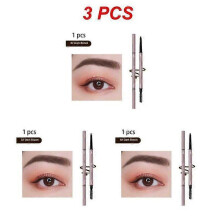 (6 Dark Brown 3pcs) 1~5PCS 6Colors Ultra Fine Eyebrow Pencil Waterproof Easy To Color Eyebrow Pencil Long Lasting Makeup Eye Brow Pen Beauty Eye