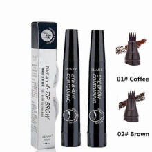 (01 2PCS) 2PCS Eyebrow Pencil Waterproof Liquid Eyebrow Pen Makeup Long Lasting 4 Fork Tip Brow Pen Cosmetic