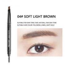 (C04 LIGHT BROWN) Ultra Fine Eyebrow Pencil Double Head Brow Enhancers Makeup Waterproof Non-Fading Long-lasting Brown Tint Eyebrows Pen Cosmetics
