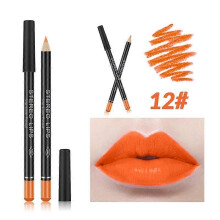(12 Lip Liner) 12 Colors Lip Liner Velvet Pen Matte Lipstick Pen Multi-functional Sexy Makeup Eyebrow Pencil