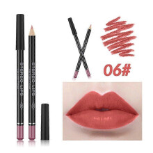(06 Lip Liner) 12 Colors Lip Liner Velvet Pen Matte Lipstick Pen Multi-functional Sexy Makeup Eyebrow Pencil