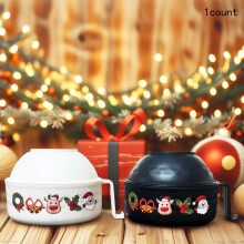 (Christmas Pattern, White (Christmas)*1) Microwave Safe Instant Noodle Bowl & Tableware Kit, Bowl with Fork, Spoon, Chopsticks, Lunch Box for Student, Dinnerware Sets