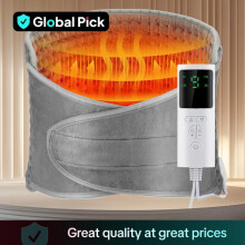 (Gray., one-size) Electric Heating Pad for Waist, 9 Heating 4 Timer Settings Heating Pad for Back Menstrual Warmer, UK Plug