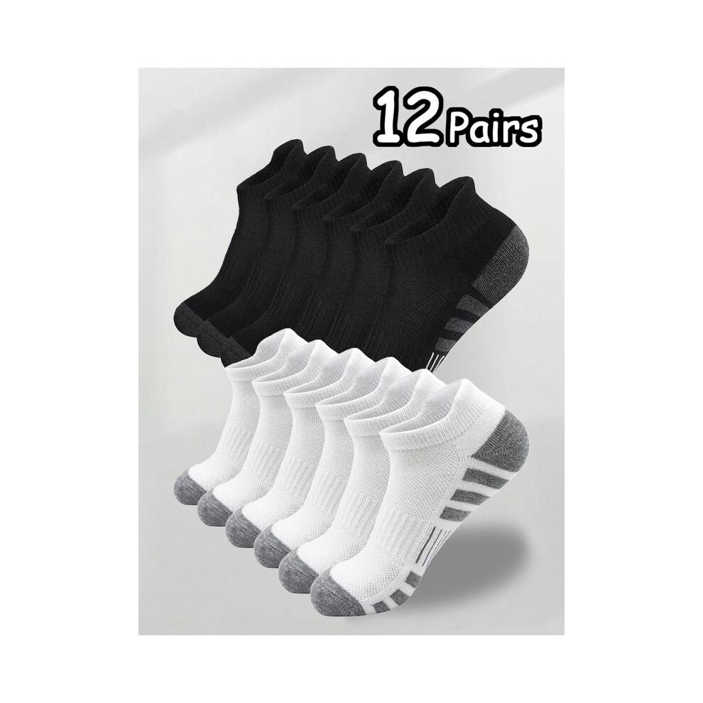 (Set1, EU39-42) Men's Colorblock Striped Print Ankle Socks,Casual Moisture Wicking Low Cut Socks,Soft Comfy Breathable Socks for All Seasons Daily Wea-image-OPC-PHDZQS8-NEW