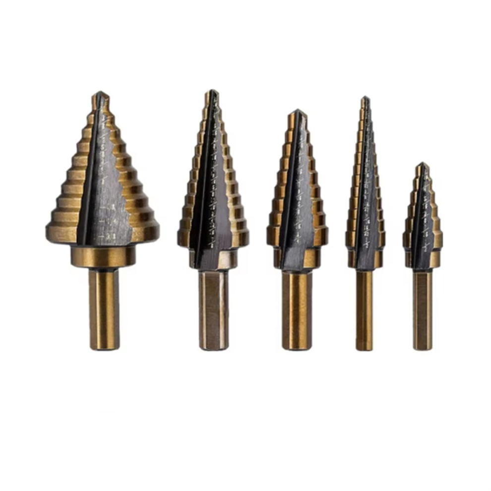 5Pcs Hss 4241 Cobalt Step Drill Bit Set Metal Drilling Hole Tools 4851529621612