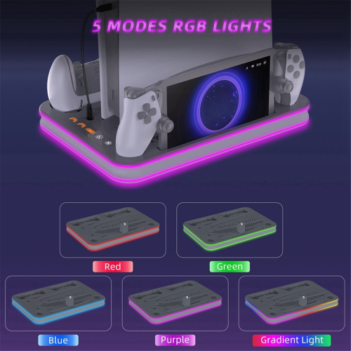 Controller Charging Dock with RGB Light Fan Cooling Base B 1