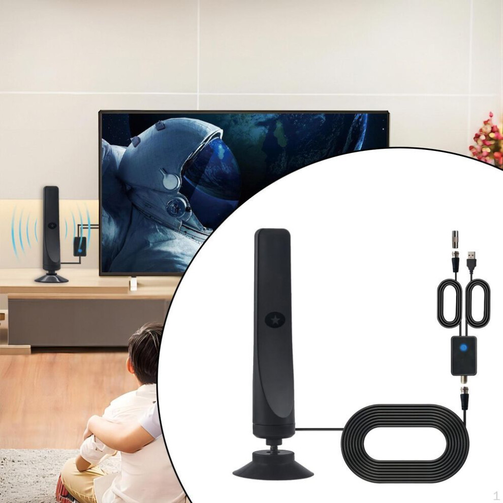 Tv Antenna For Free Channels Easy To Install Suction Cup With Signal Booster