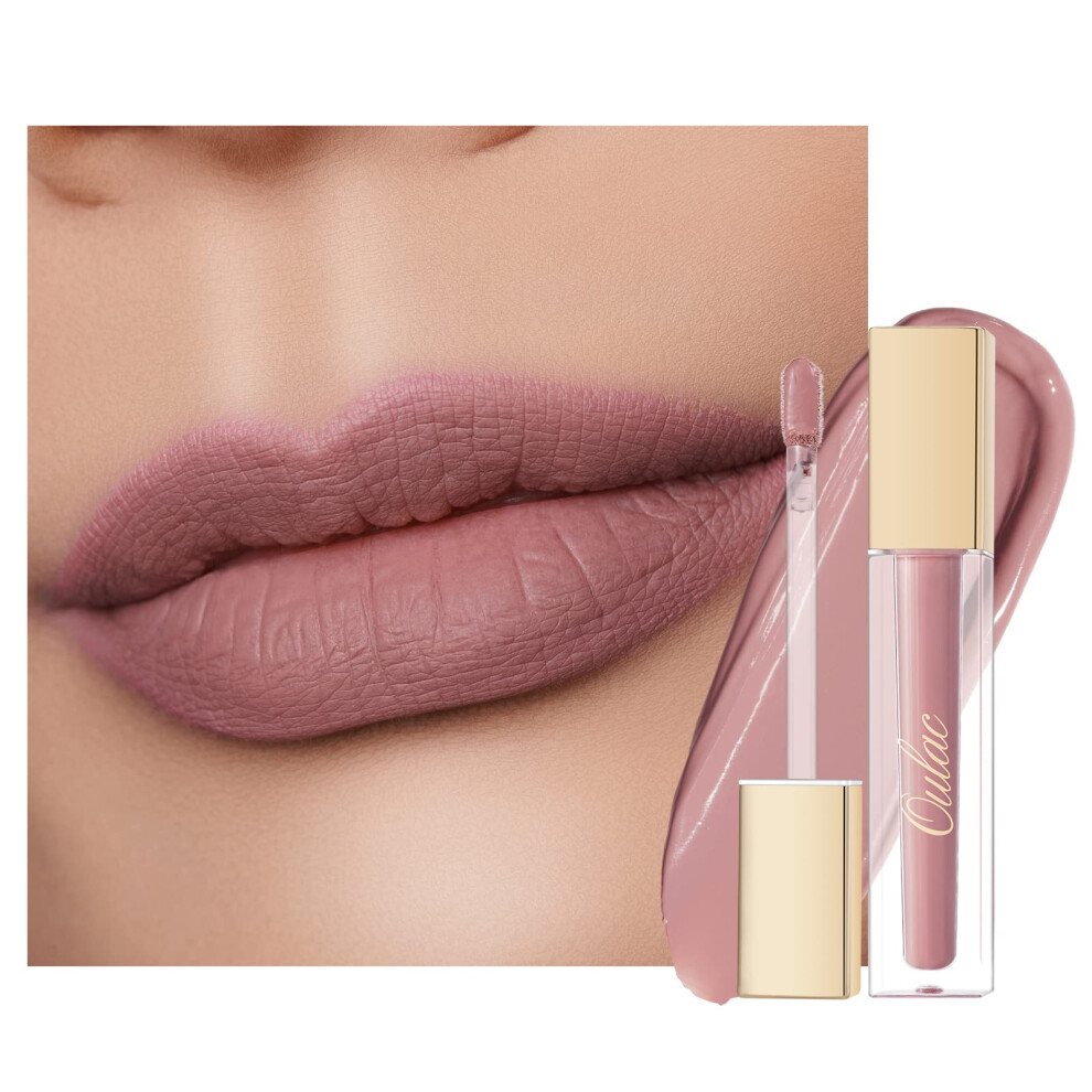 Oul Pink,Cream Oulac Matte Liquid Pink Lipstick For Women Pink Nude Long Lasting Lipstick Waterproof Lip Stain No Transfer Creamy High Pigmented Formul