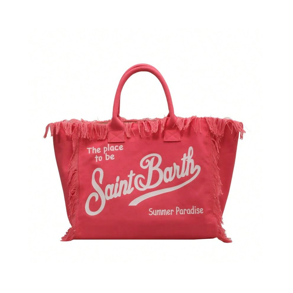 (J, 52x32x16cm) European and American Letters Tassel Canvas Bag Arge Capacity Handbags Travel Women Beach Tote Bag Fashion Casual Shopping Bags