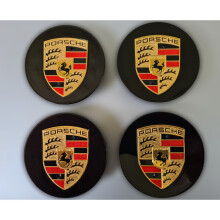 Tapacubos para llantas Porsche | Negro 76 mm