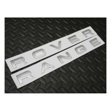 Emblème de capot avant/lettres de hayon de coffre argenté mat pour Range Rover