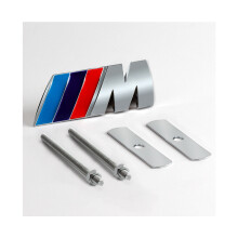 (Zilver + Blauw Rood) 3D Metalen ///M Auto Front Grille embleem voor BMW