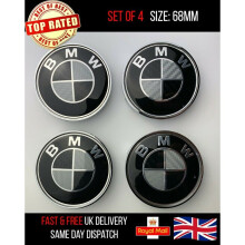 4 stuks Carbon Black BMW lichtmetalen velgenemblemen | 68 mm