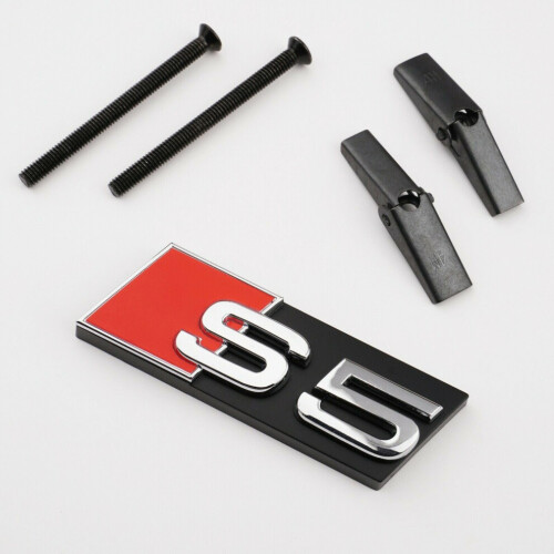 Emblema da grade frontal preto e cromado 72x22 mm para Audi A5 S5 2