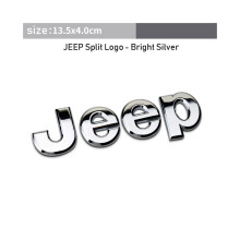 (zilver) Jeep Auto Metalen Chromen Embleem Badge Decal Sticker Zwart of Zilver 13,5cm