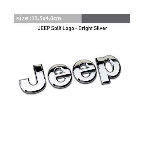 (Silber) Jeep Auto Metall Chrom Emblem Abzeichen Aufkleber Aufkleber Schwarz oder Silber 13,5 cm 1