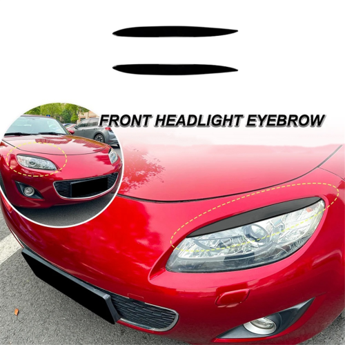 Front Headlight Eyebrow Cover Trim Sticker Bright Black 2
