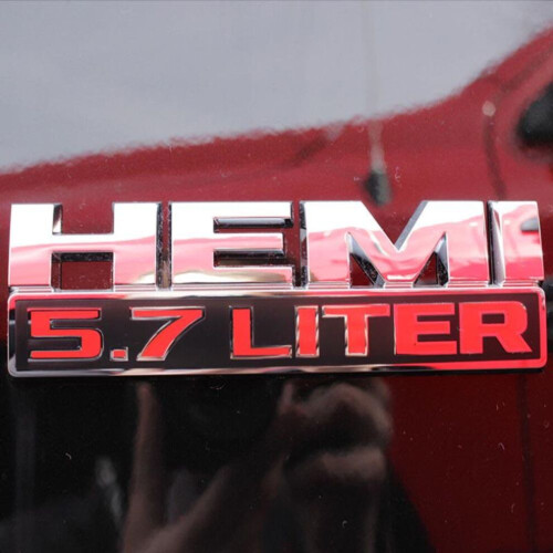 Emblema HEMI de 5,7 litros com placa de identificação e decalque para Dodge Ram Jeep Silver 2