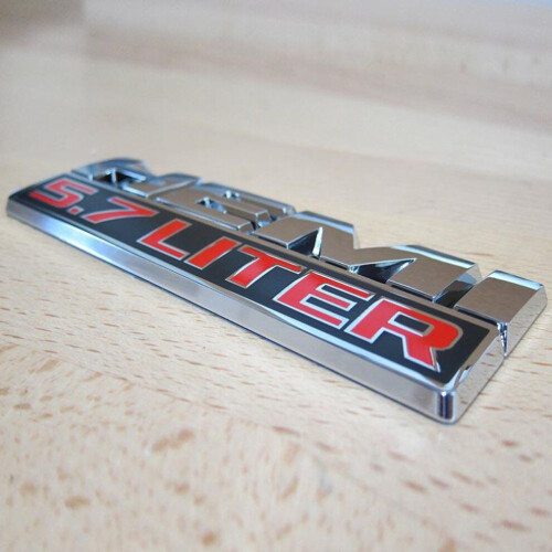 Emblema HEMI de 5,7 litros com placa de identificação e decalque para Dodge Ram Jeep Silver 1