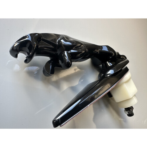 Glänzend schwarz Jaguar Abzeichen LEAPING 3D Auto Logo Front Motorhaube