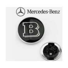 Mercedes-Benz Schwarzer BRABUS Kranz Flaches Motorhauben-Emblem A2228170415 NEU 57mm