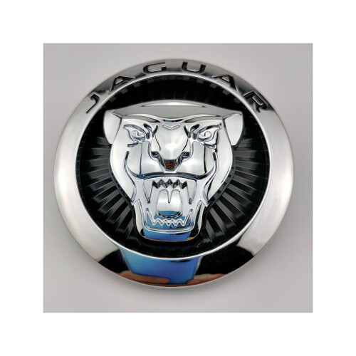 (Silver Black) Suitable for Jaguar hood front grille logo (8.6cm)