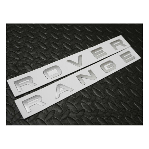 RANGE ROVER Matt Silver Lettering Badge Emblem Front Or Rear 1