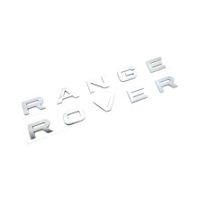 Chrome Silver RANGE ROVER Front Grill Bonnet Badge Emblem Bonnet And Back Boot Lettering Badge (Pack of 2)